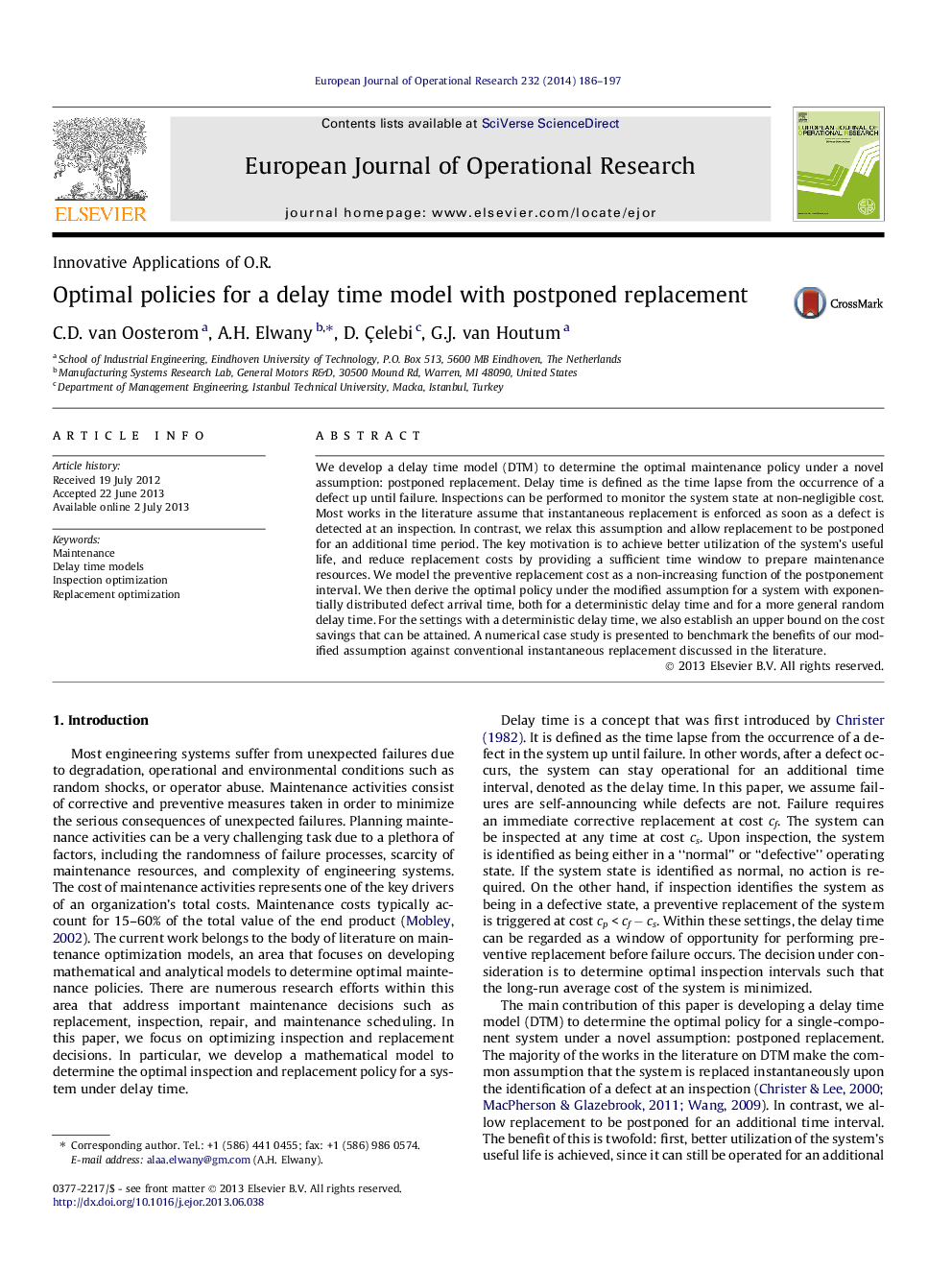 Optimal policies for a delay time model with postponed replacement