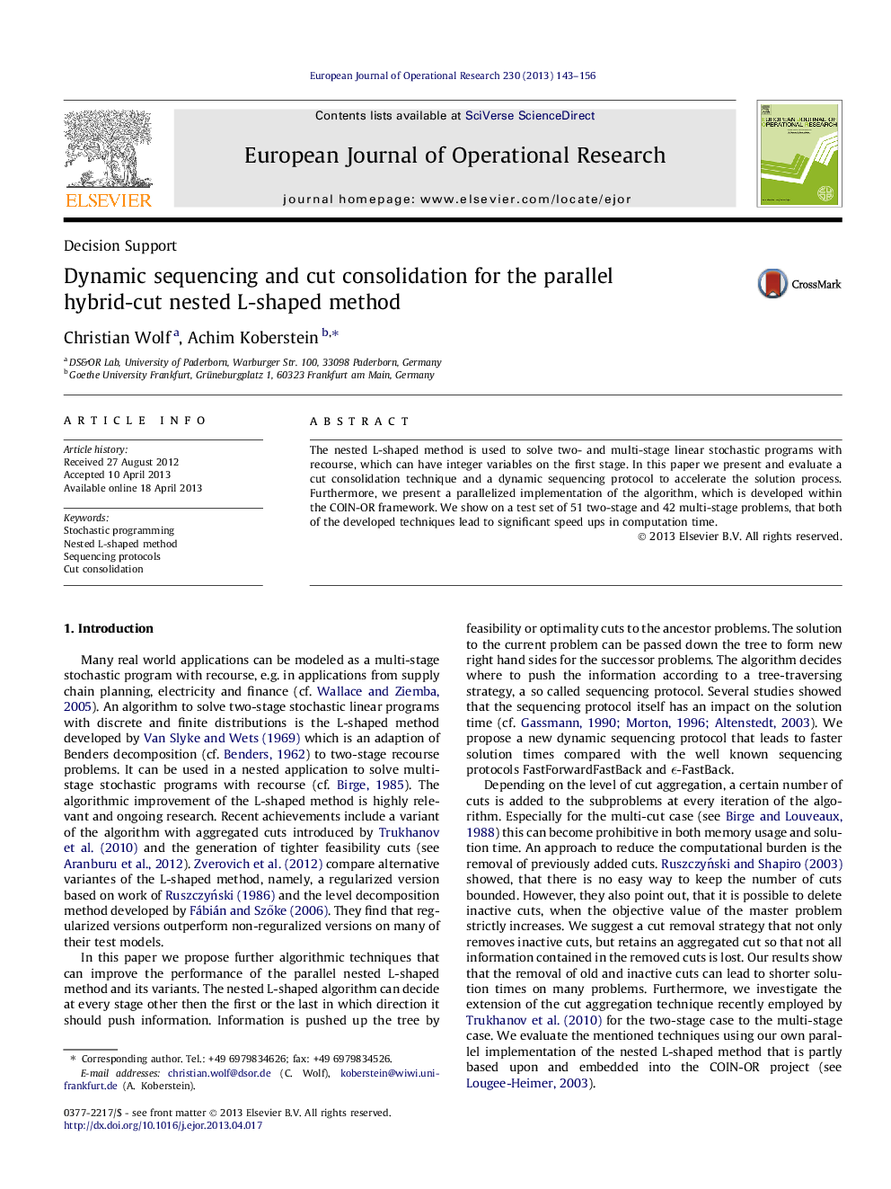 Dynamic sequencing and cut consolidation for the parallel hybrid-cut nested L-shaped method