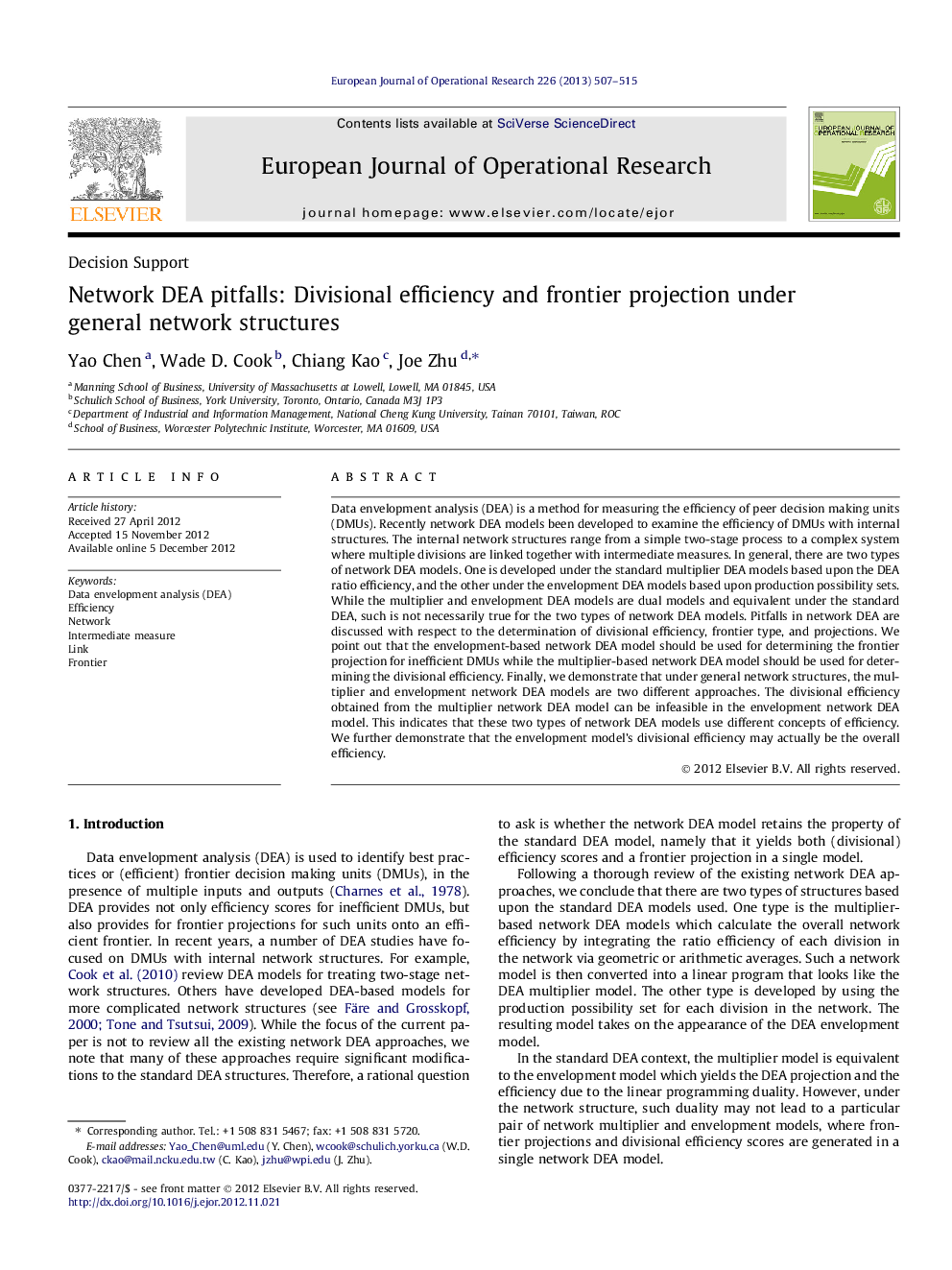 Network DEA pitfalls: Divisional efficiency and frontier projection under general network structures