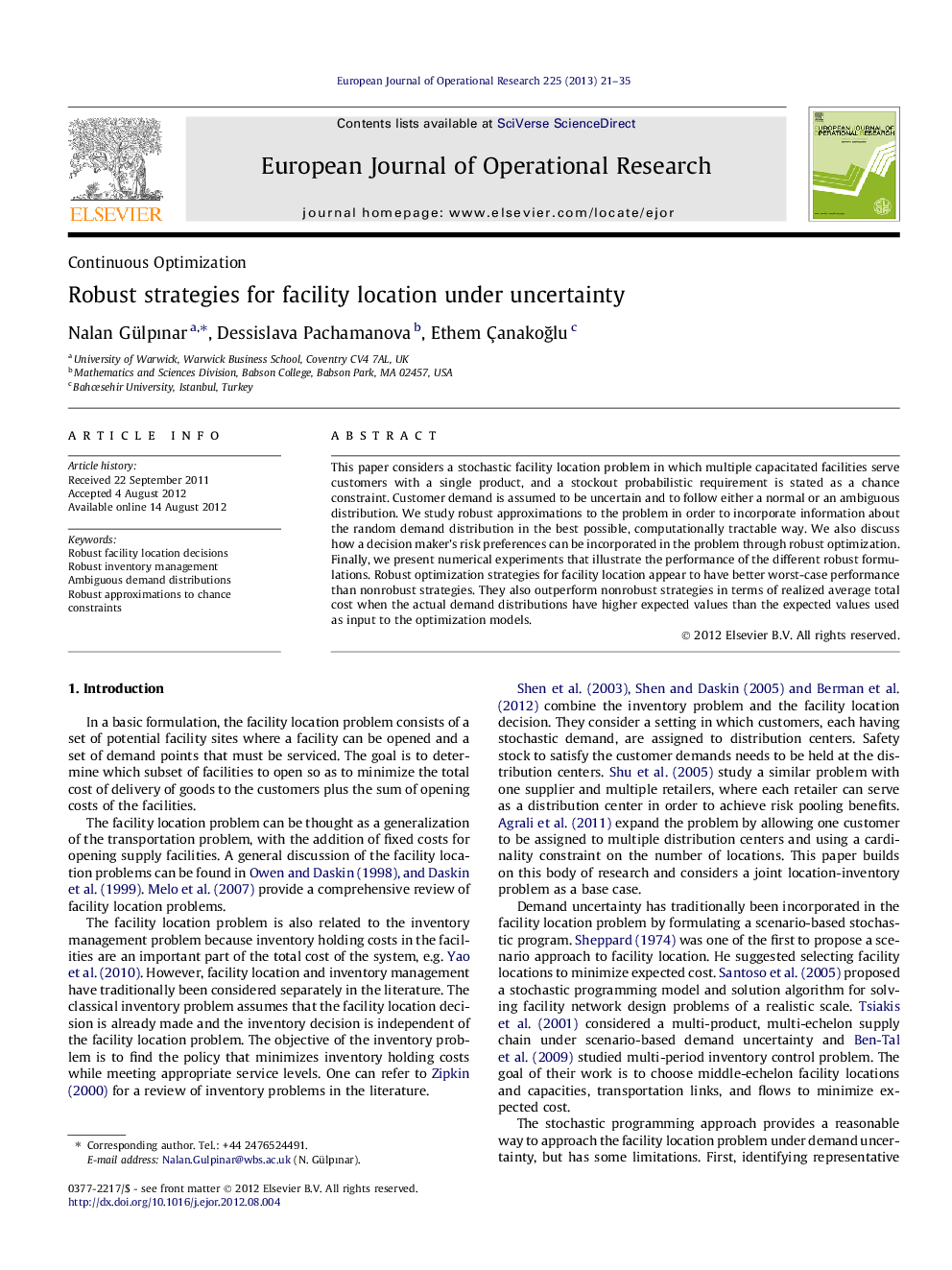 Robust strategies for facility location under uncertainty