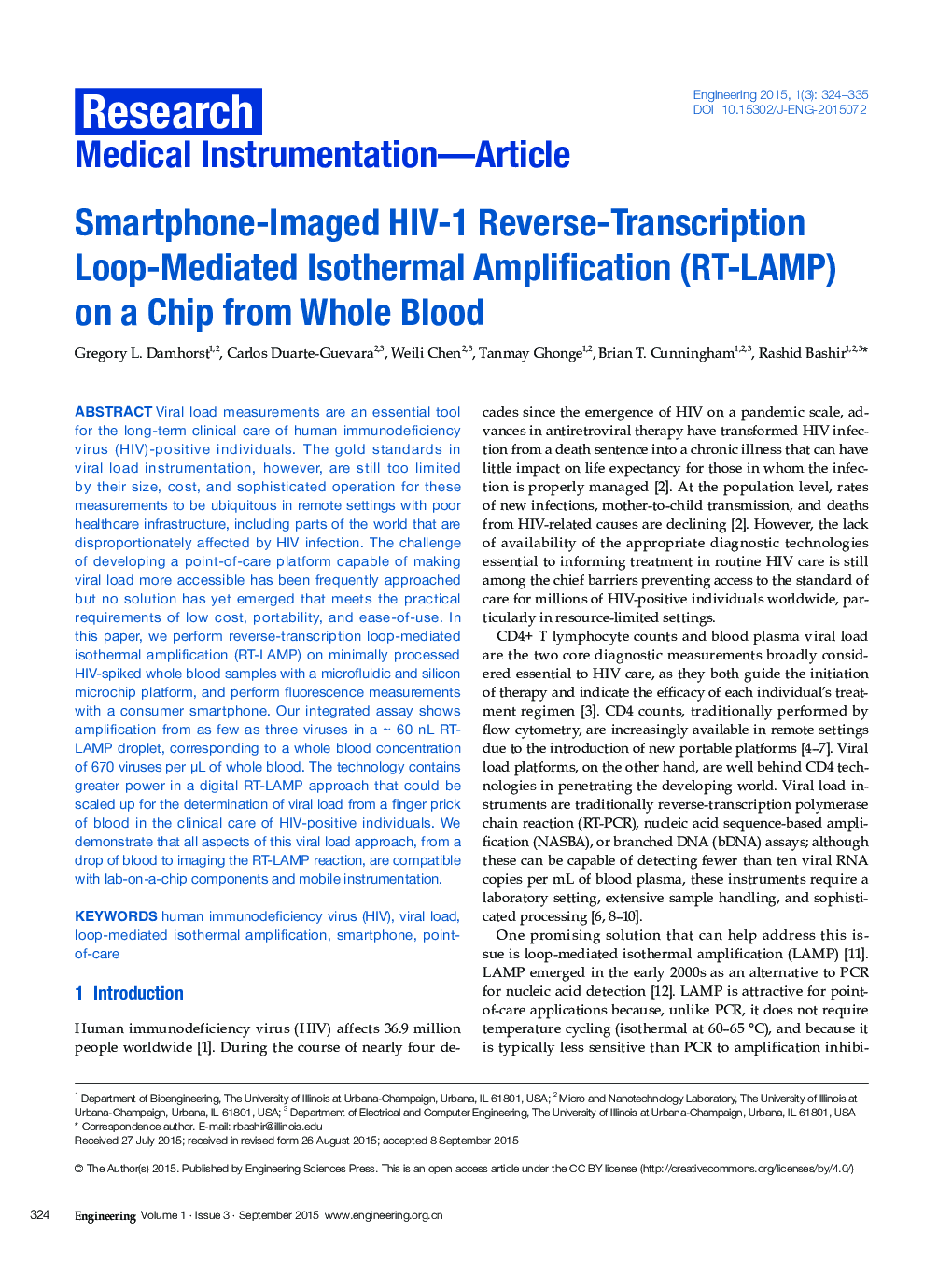 Smartphone-Imaged HIV-1 Reverse-Transcription Loop-Mediated Isothermal Amplification (RT-LAMP) on a Chip from Whole Blood