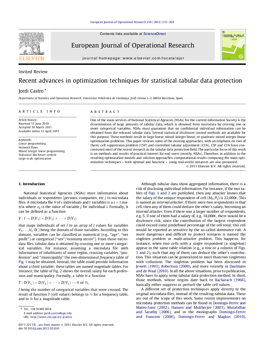 Recent advances in optimization techniques for statistical tabular data protection