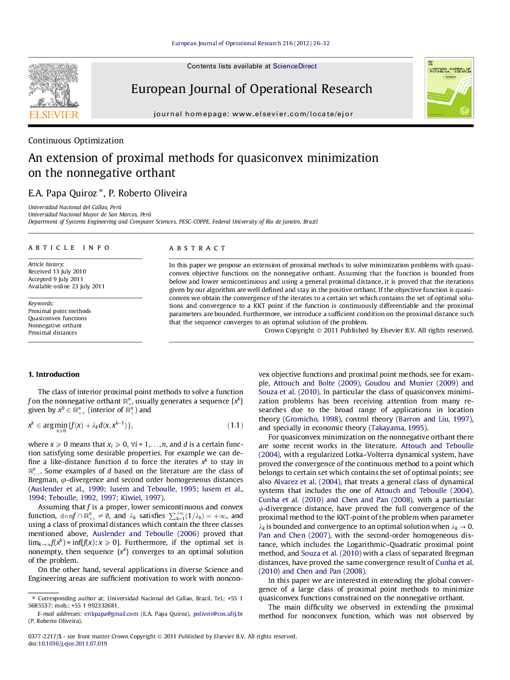 An extension of proximal methods for quasiconvex minimization on the nonnegative orthant