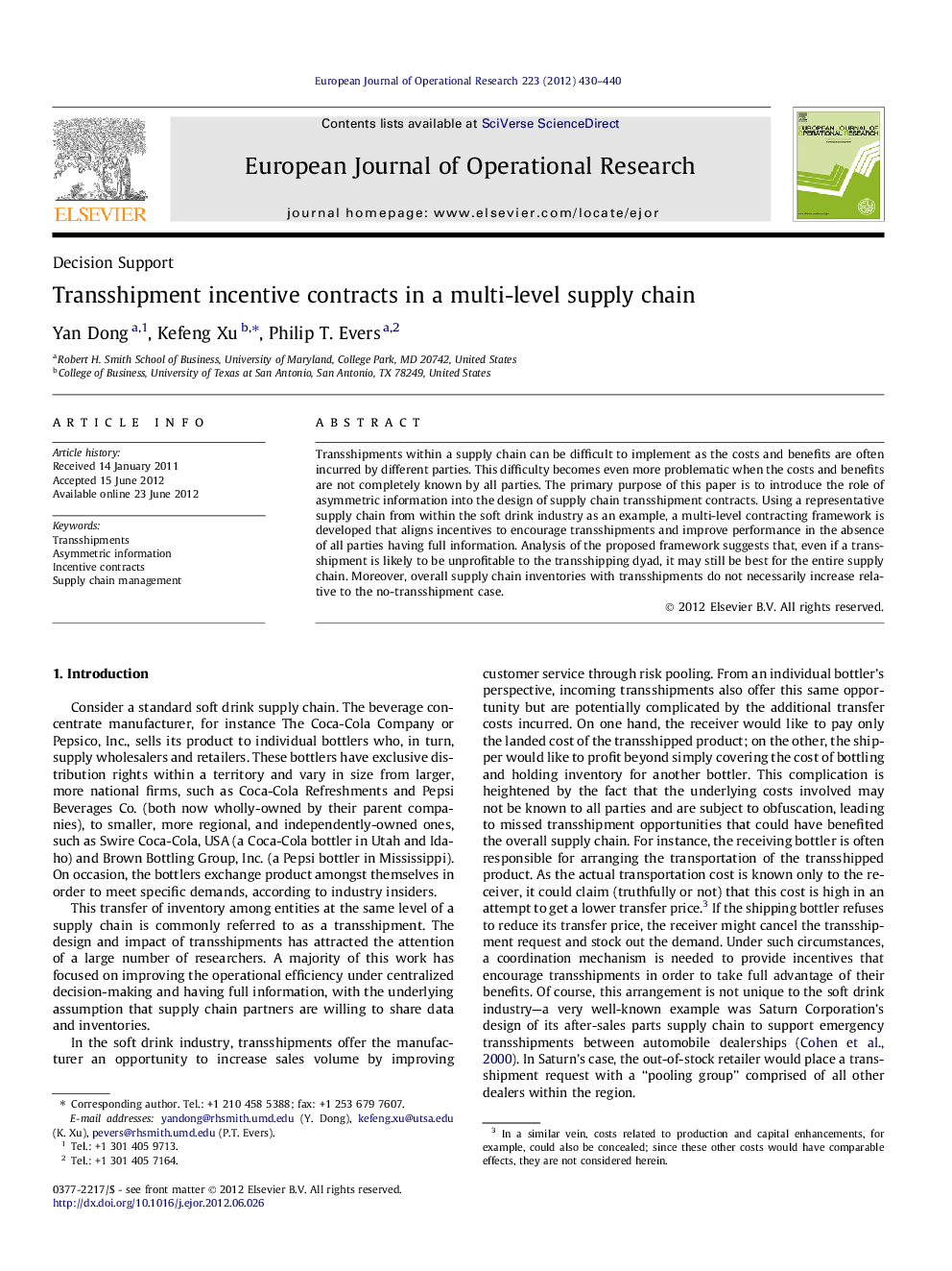 Transshipment incentive contracts in a multi-level supply chain