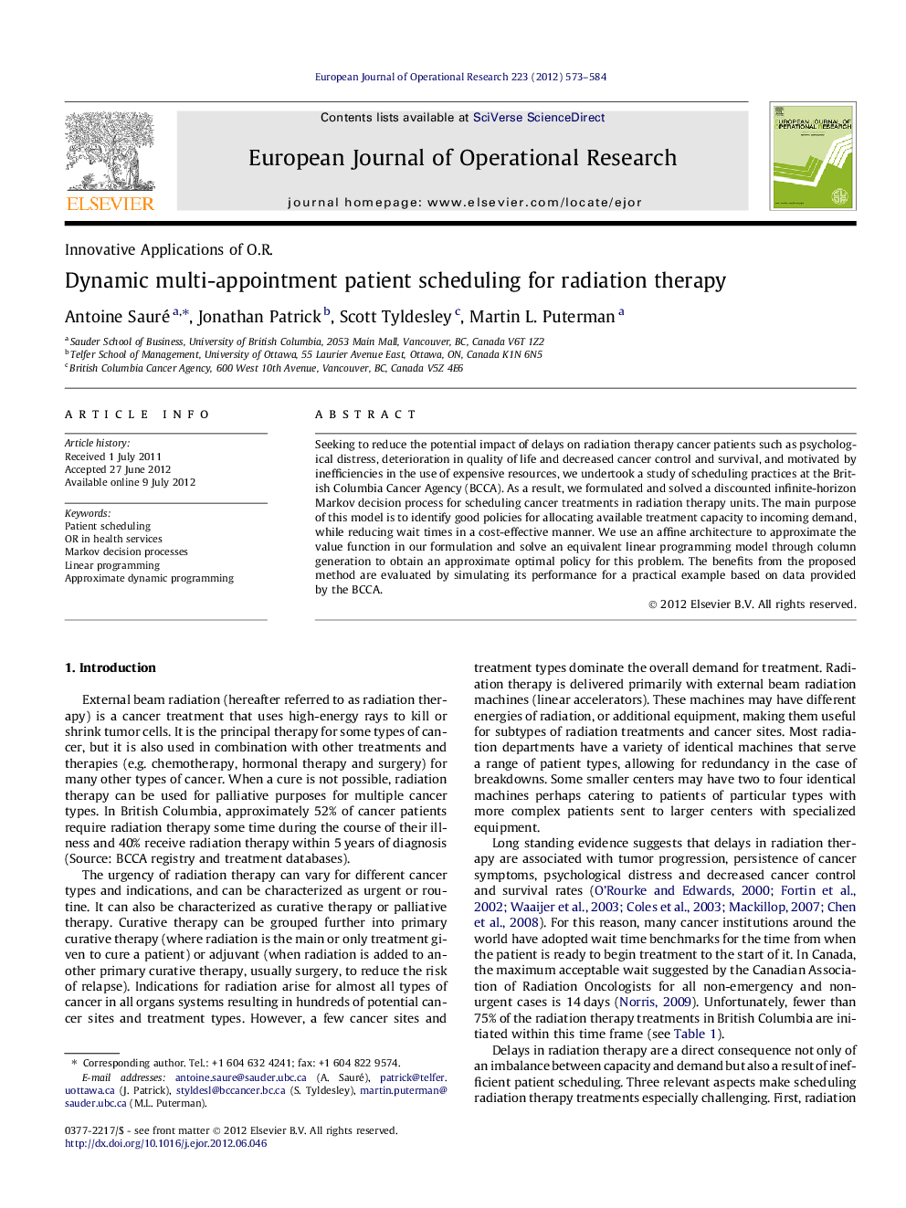 Dynamic multi-appointment patient scheduling for radiation therapy