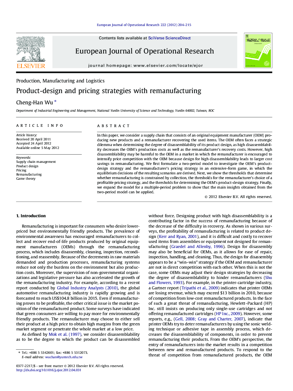 Product-design and pricing strategies with remanufacturing