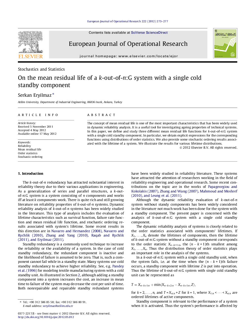 On the mean residual life of a k-out-of-n:G system with a single cold standby component