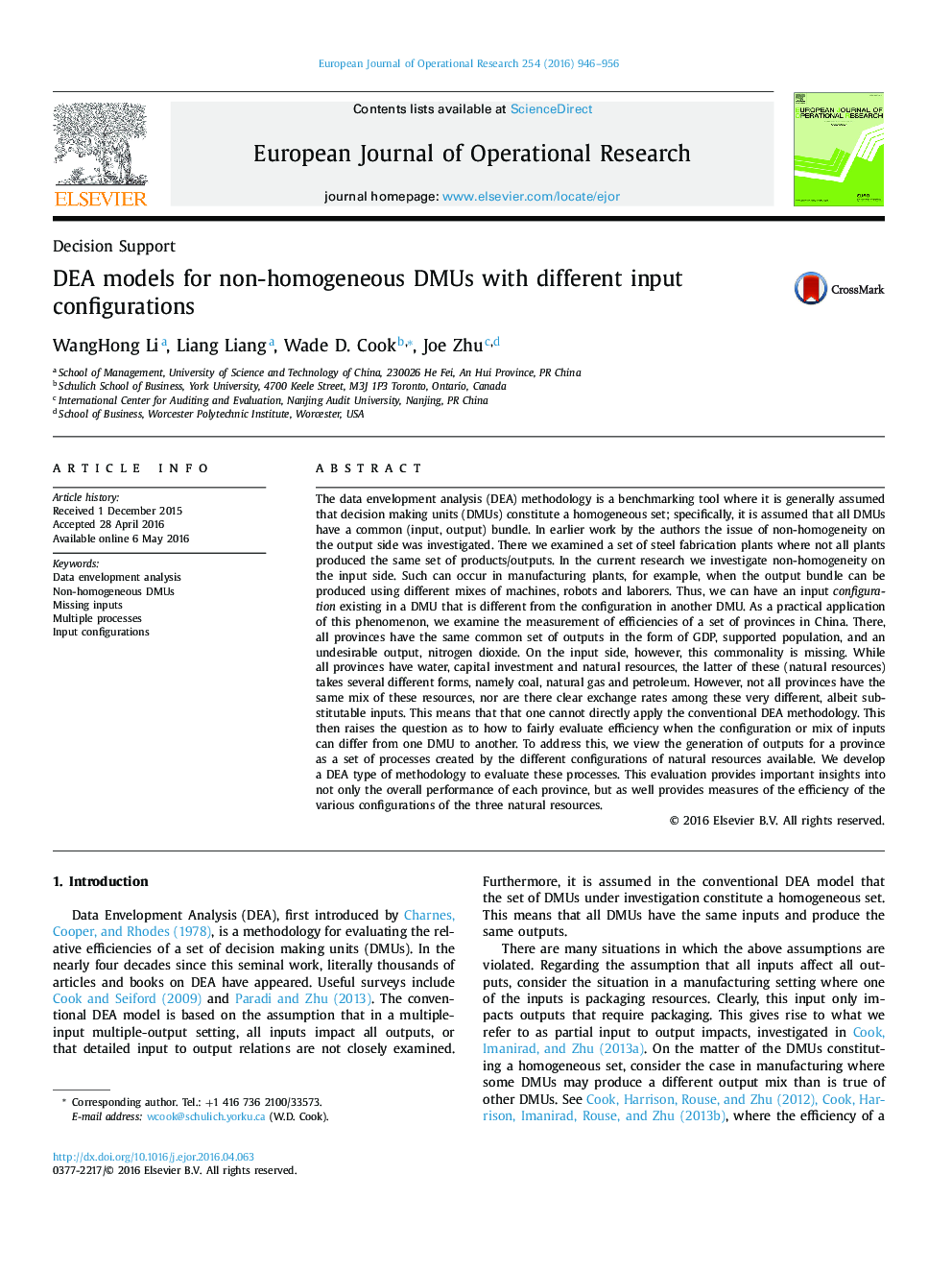 DEA models for non-homogeneous DMUs with different input configurations
