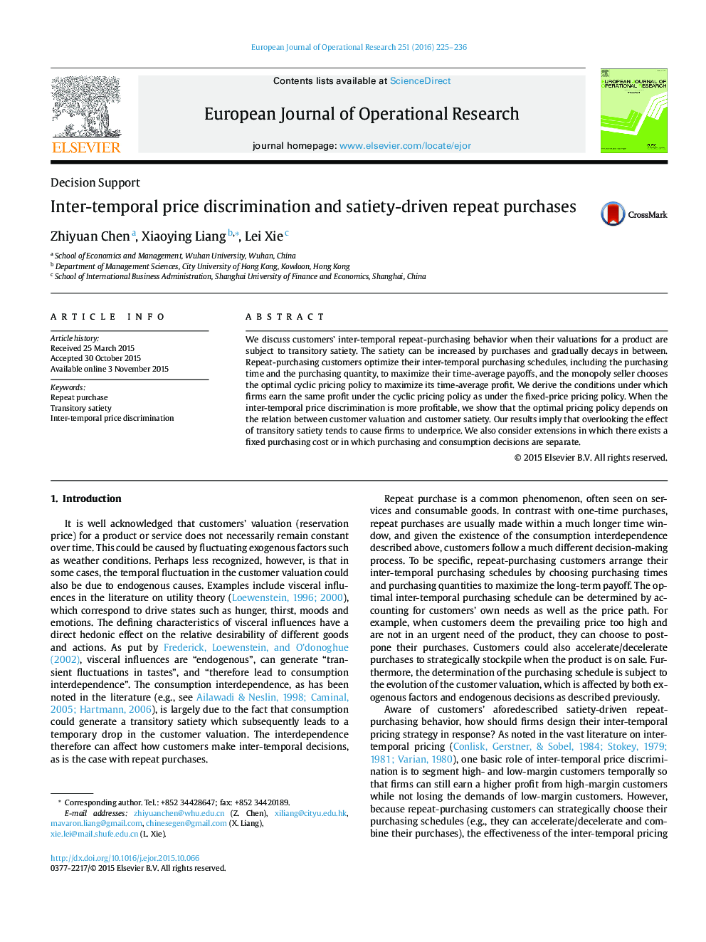 Inter-temporal price discrimination and satiety-driven repeat purchases