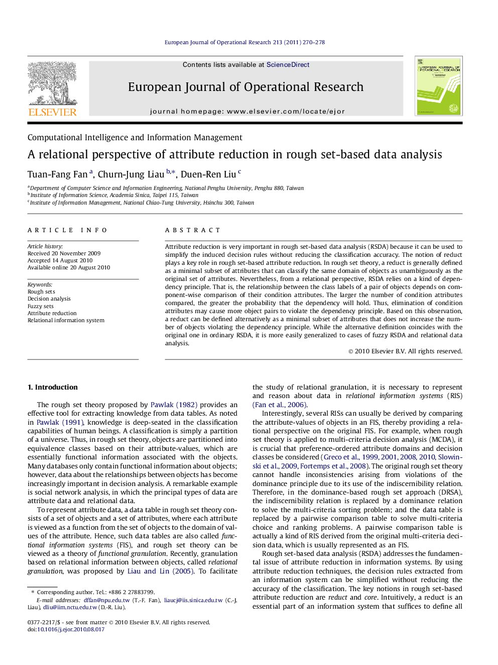 A relational perspective of attribute reduction in rough set-based data analysis