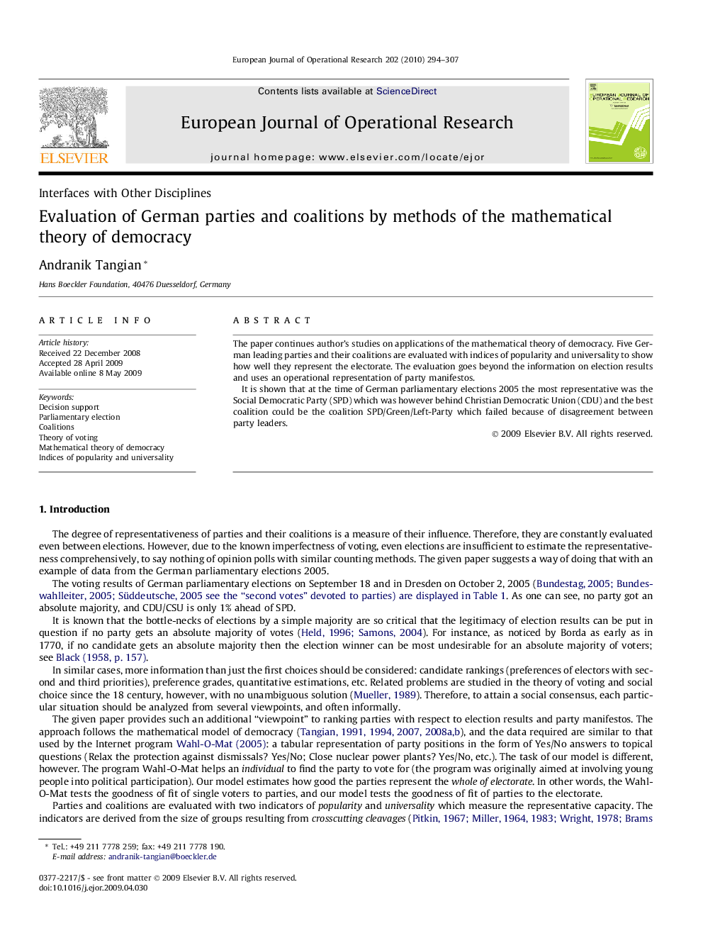 Evaluation of German parties and coalitions by methods of the mathematical theory of democracy