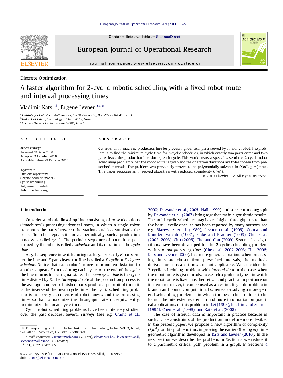 A faster algorithm for 2-cyclic robotic scheduling with a fixed robot route and interval processing times