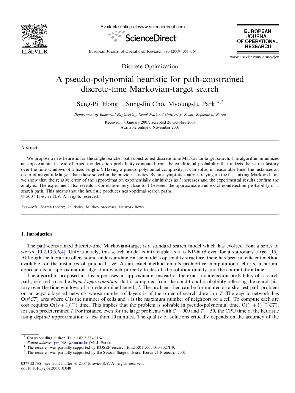 A pseudo-polynomial heuristic for path-constrained discrete-time Markovian-target search
