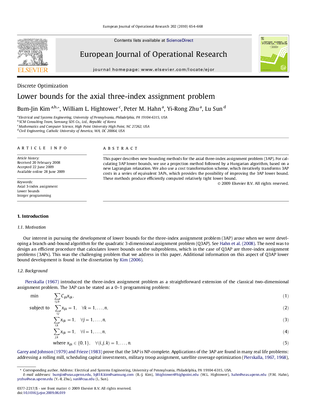 Lower bounds for the axial three-index assignment problem