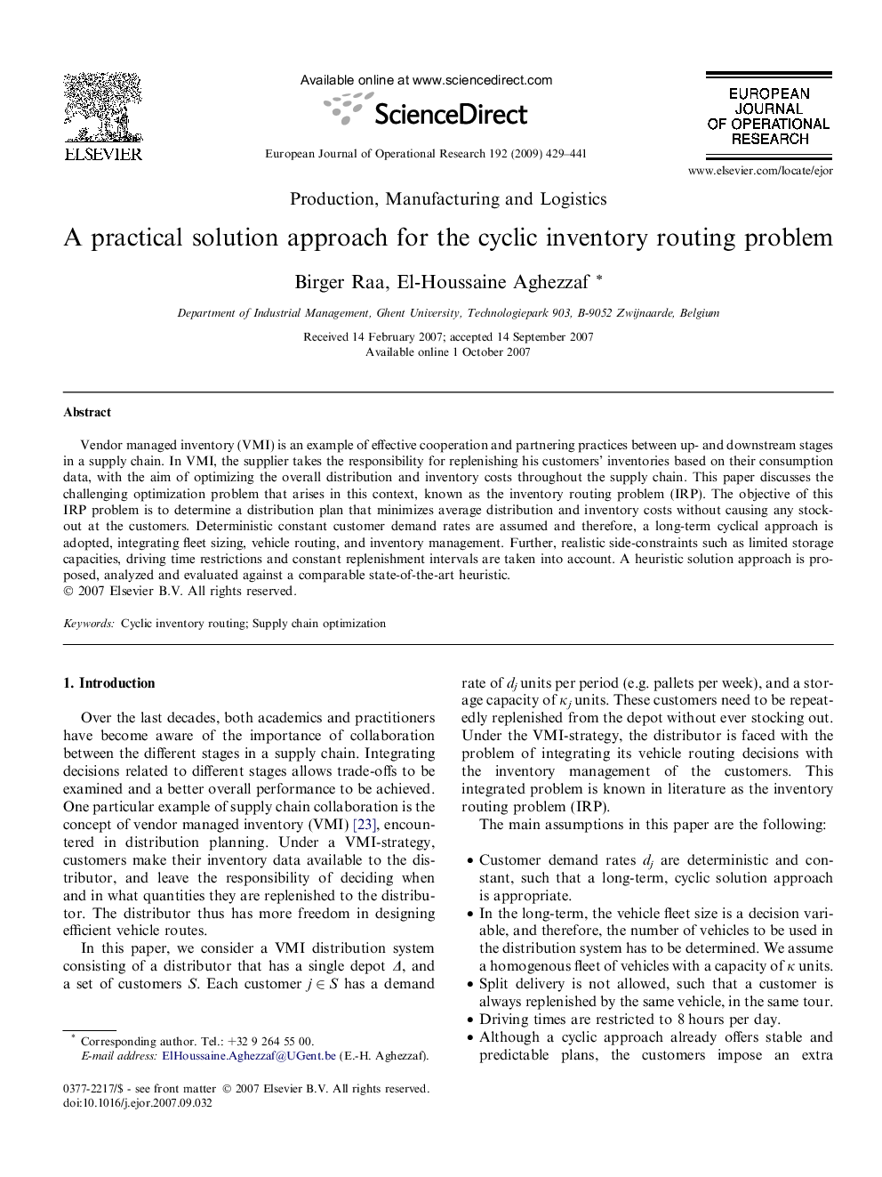 A practical solution approach for the cyclic inventory routing problem