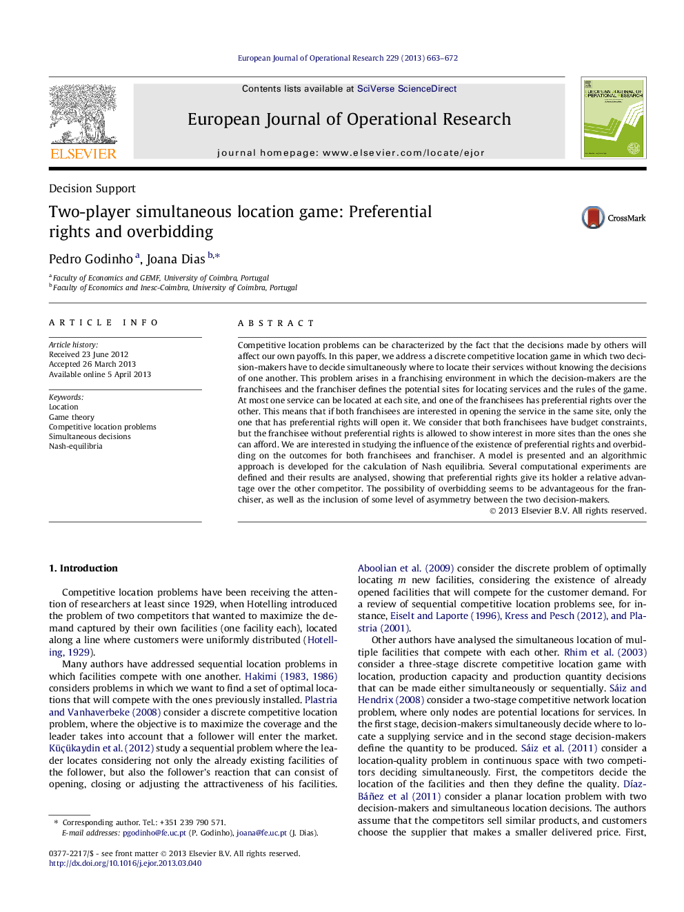 Two-player simultaneous location game: Preferential rights and overbidding