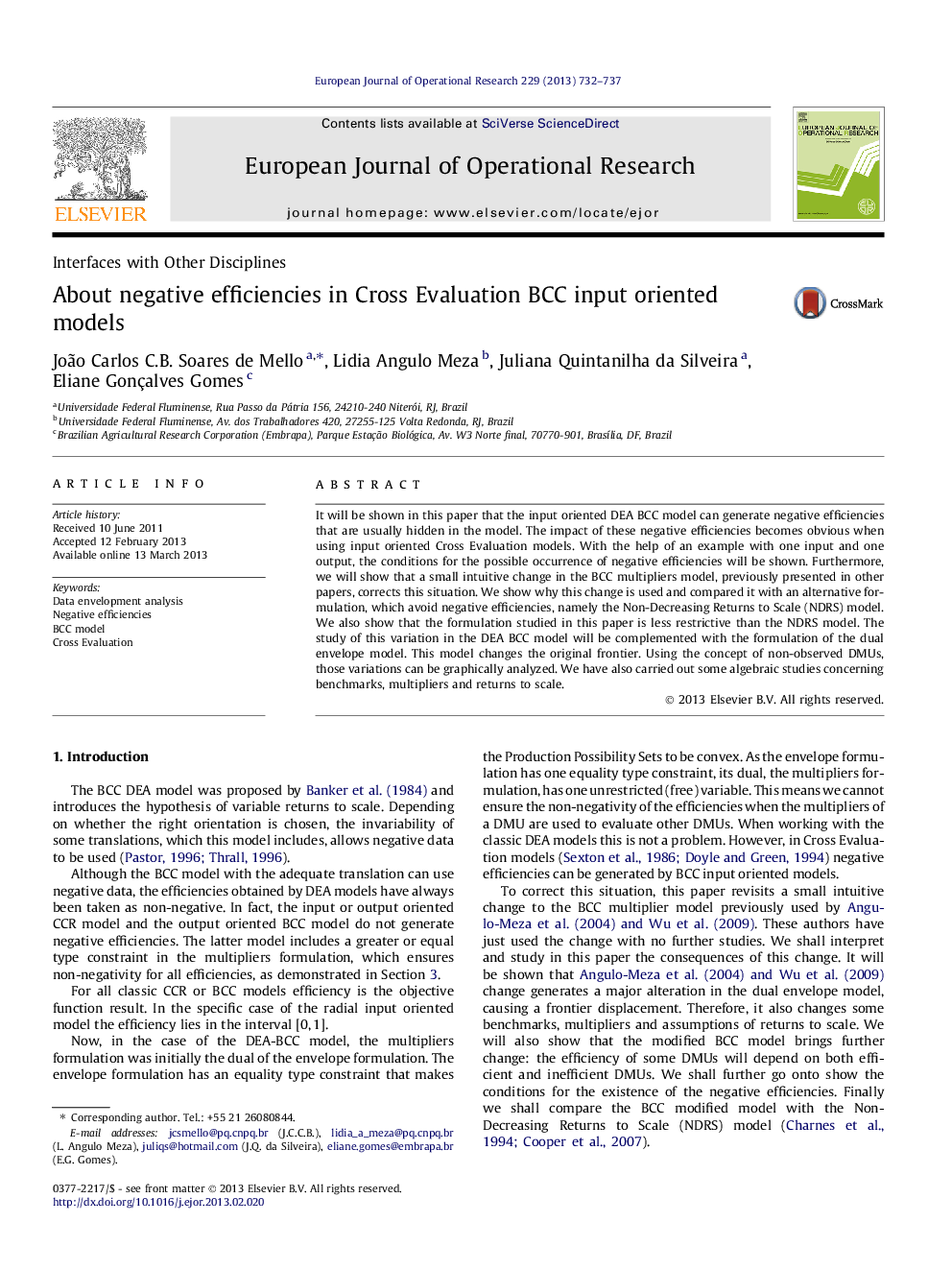 About negative efficiencies in Cross Evaluation BCC input oriented models