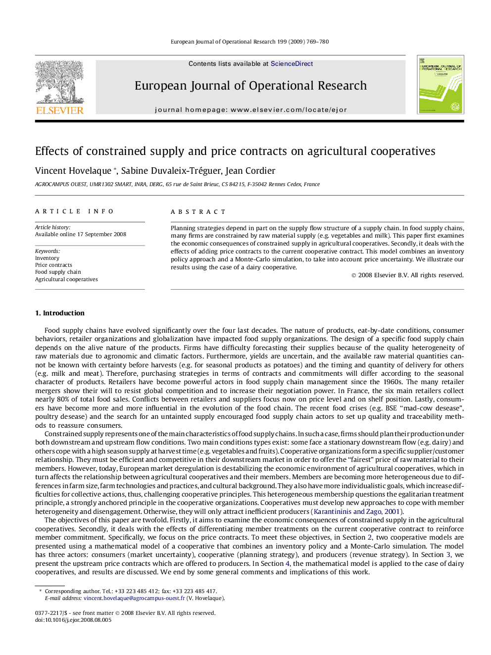 Effects of constrained supply and price contracts on agricultural cooperatives