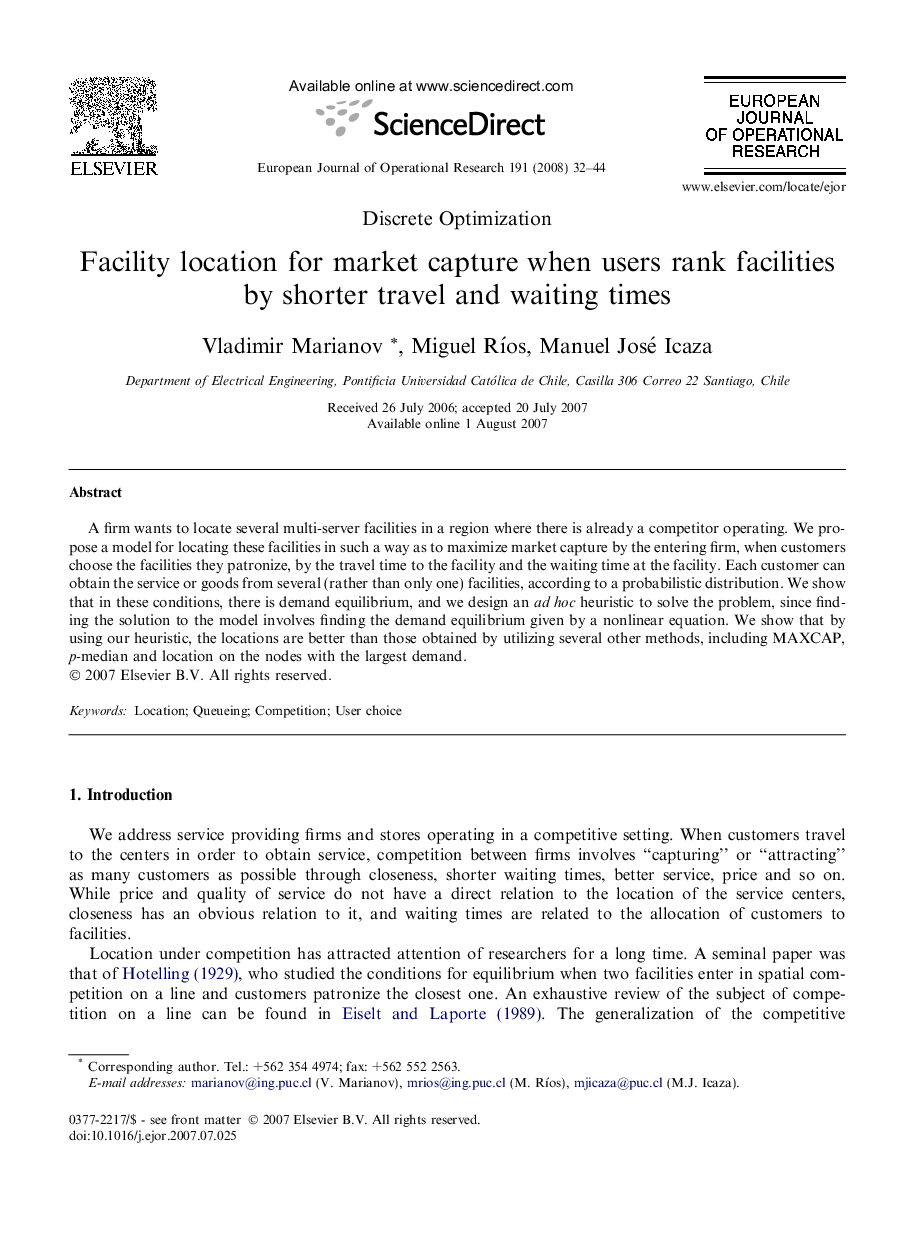 Facility location for market capture when users rank facilities by shorter travel and waiting times