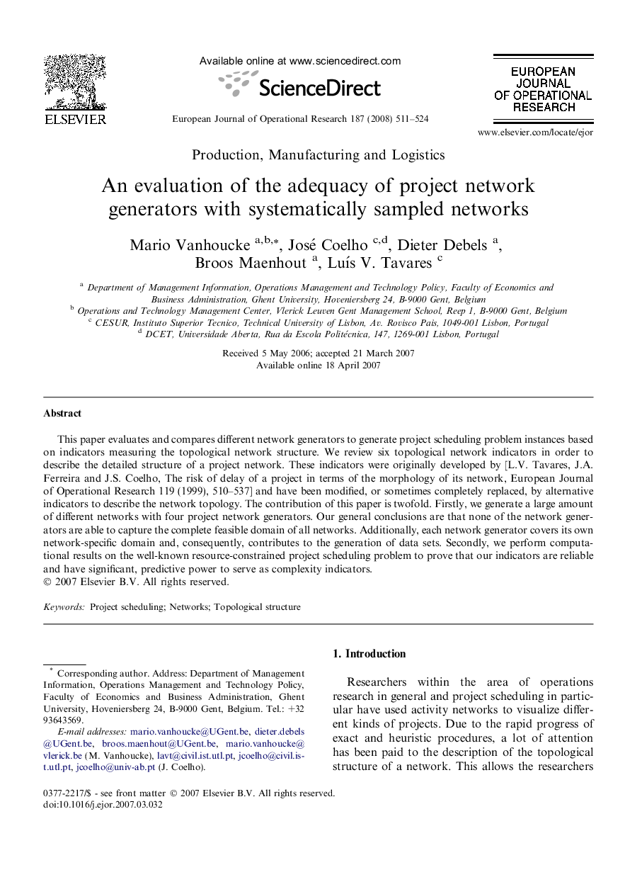 An evaluation of the adequacy of project network generators with systematically sampled networks