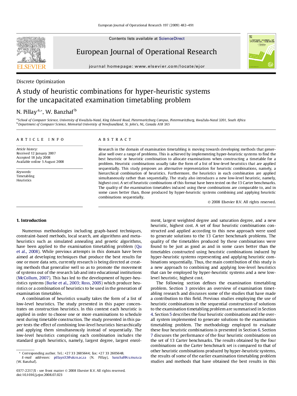 A study of heuristic combinations for hyper-heuristic systems for the uncapacitated examination timetabling problem