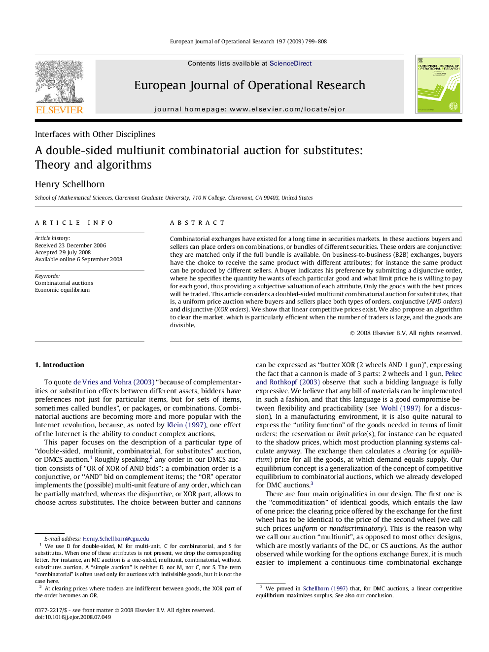 A double-sided multiunit combinatorial auction for substitutes: Theory and algorithms