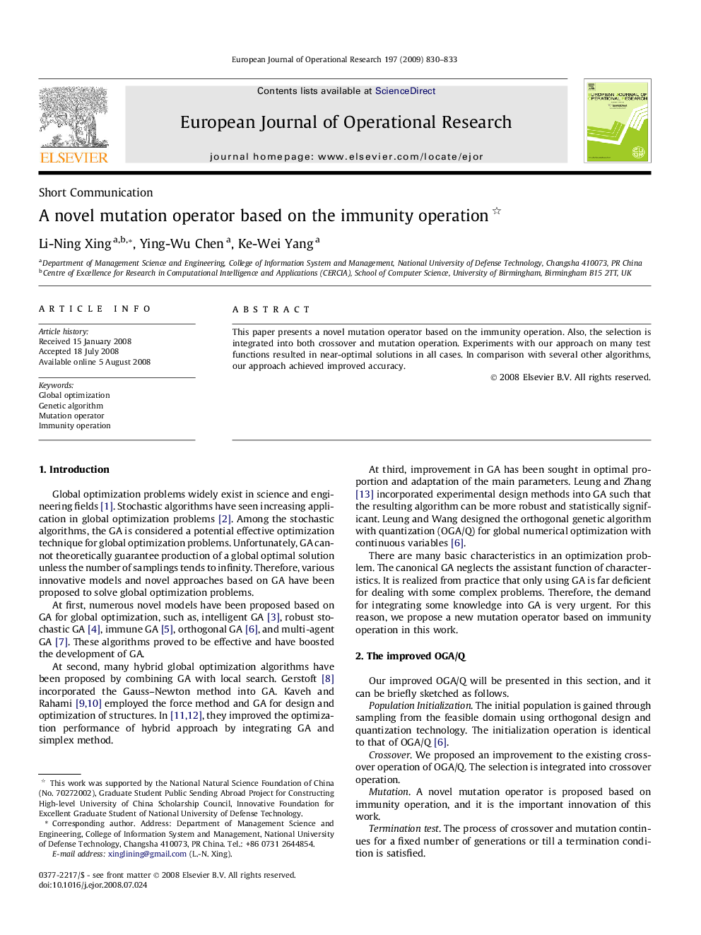 A novel mutation operator based on the immunity operation 