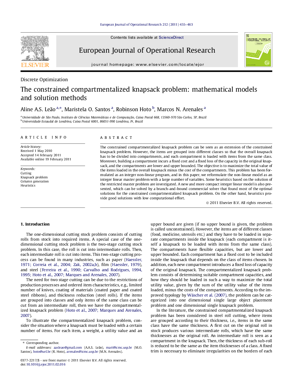 The constrained compartmentalized knapsack problem: mathematical models and solution methods