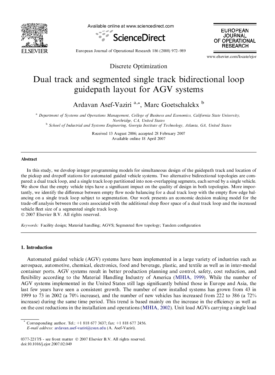 Dual track and segmented single track bidirectional loop guidepath layout for AGV systems