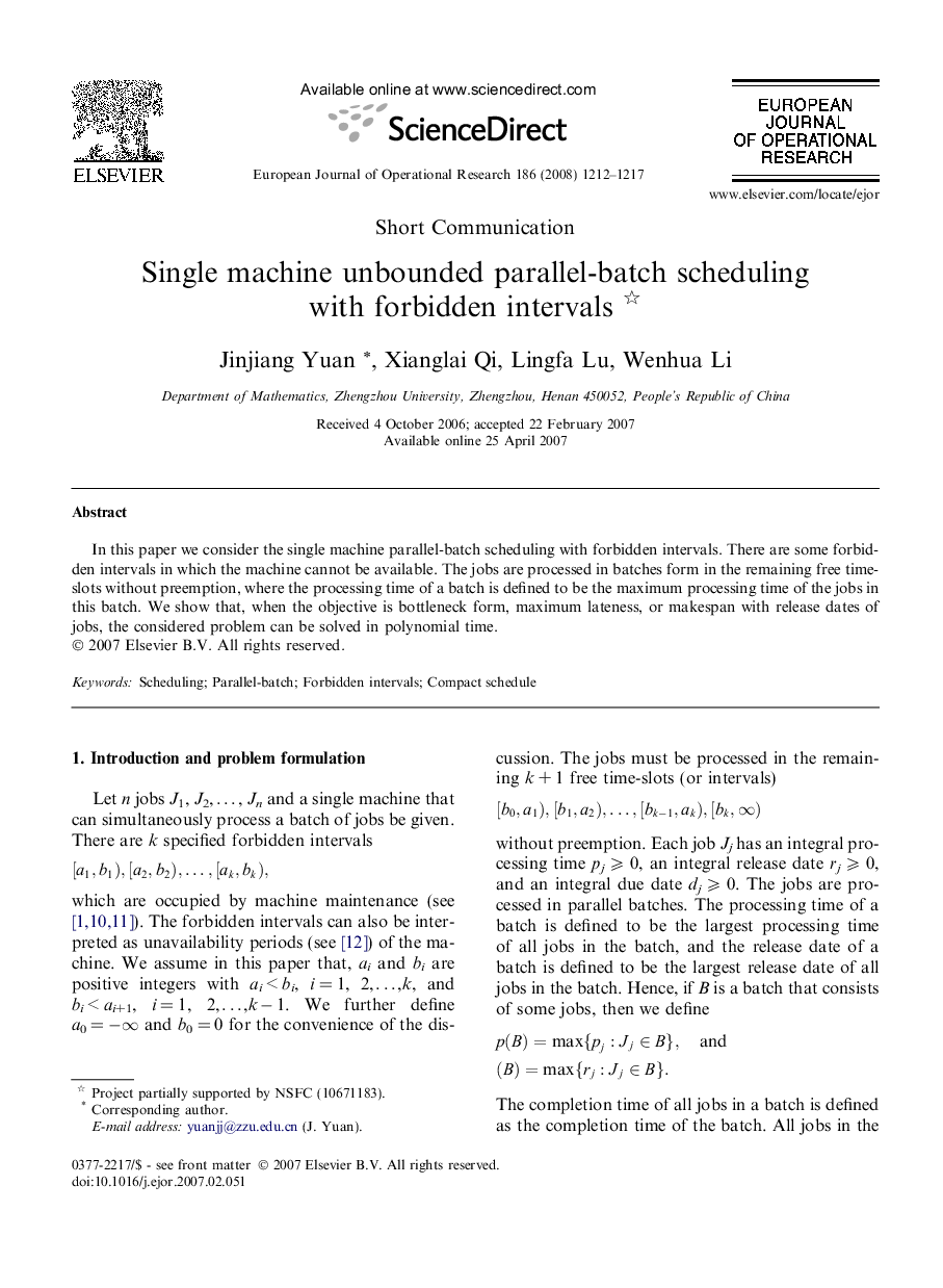 Single machine unbounded parallel-batch scheduling with forbidden intervals 