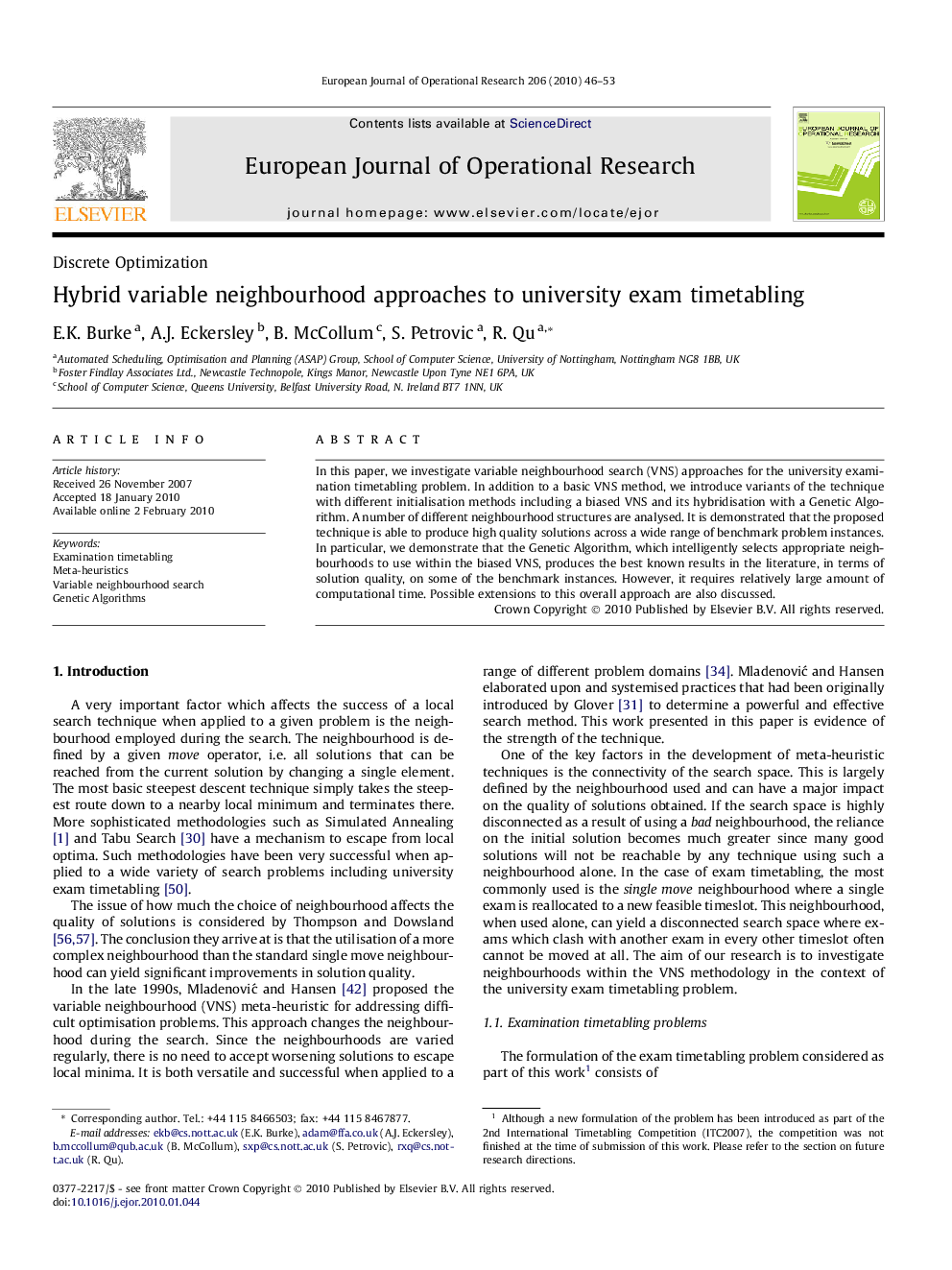 Hybrid variable neighbourhood approaches to university exam timetabling