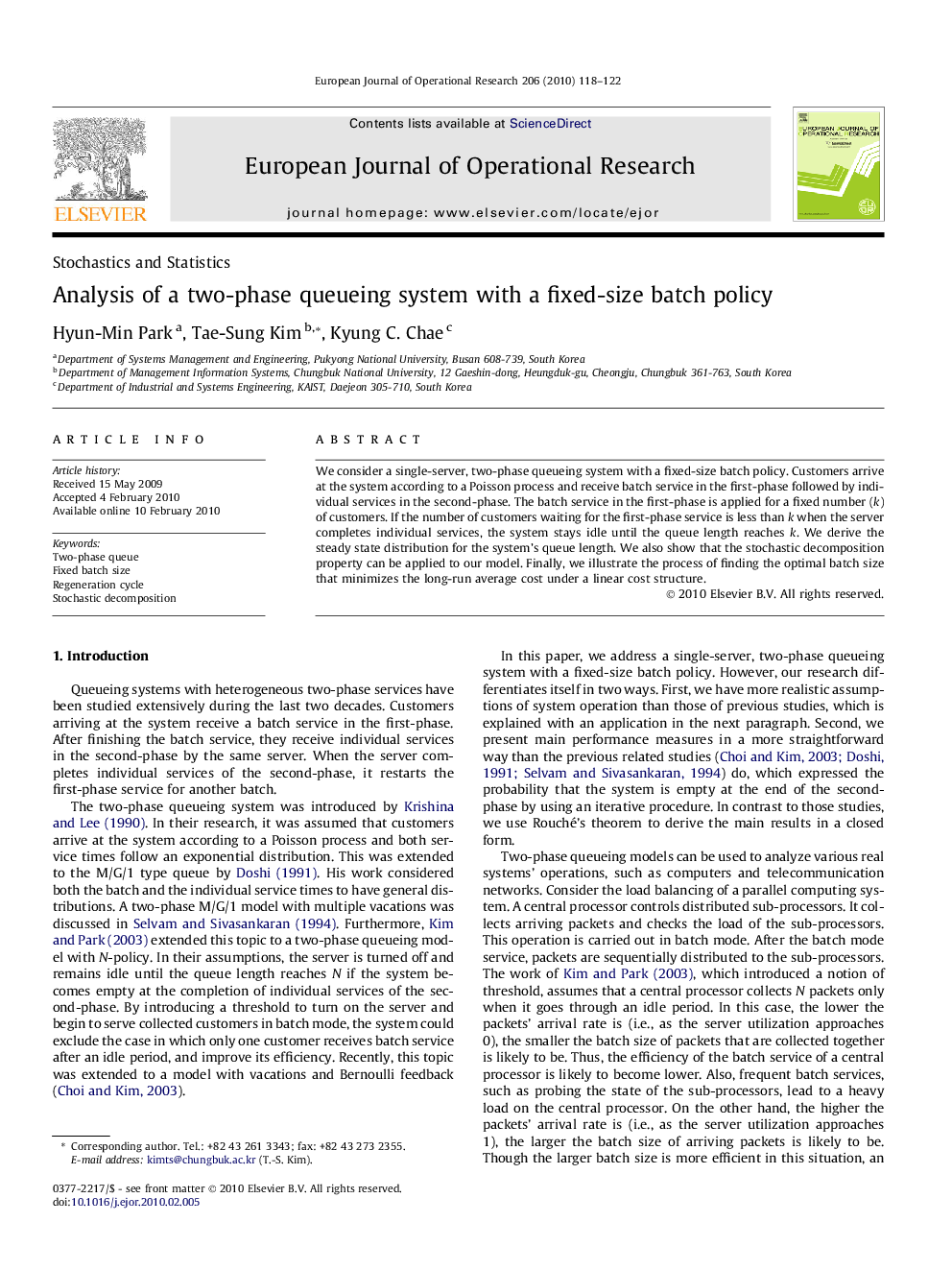 Analysis of a two-phase queueing system with a fixed-size batch policy