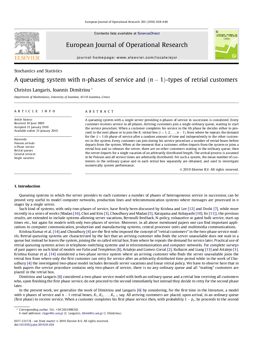 A queueing system with n  -phases of service and (n-1)(n-1)-types of retrial customers