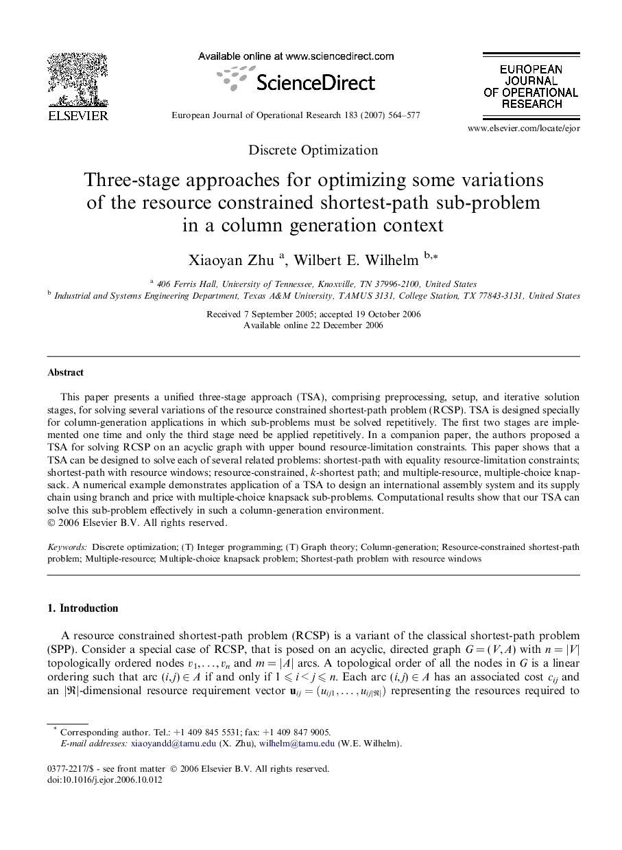 Three-stage approaches for optimizing some variations of the resource constrained shortest-path sub-problem in a column generation context