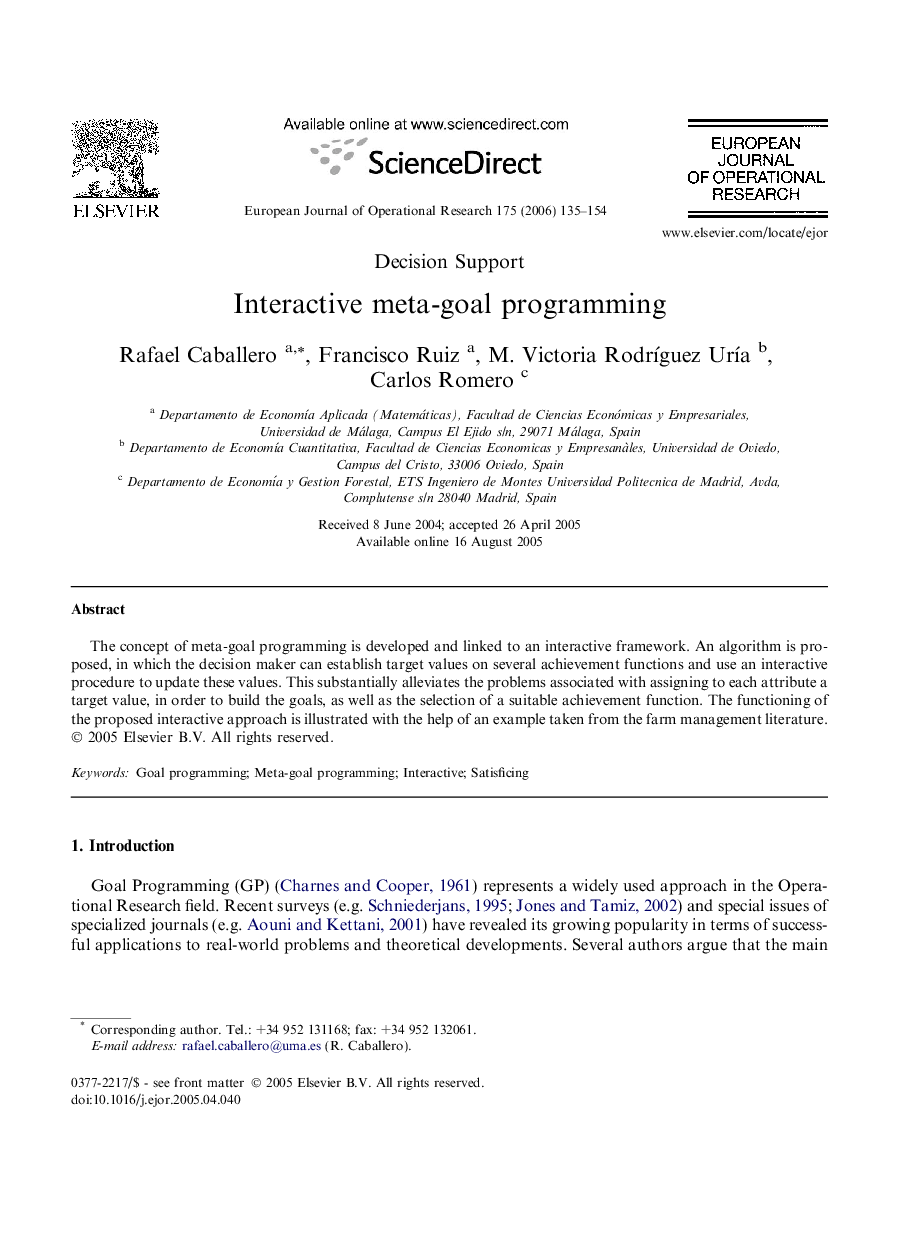 Interactive meta-goal programming