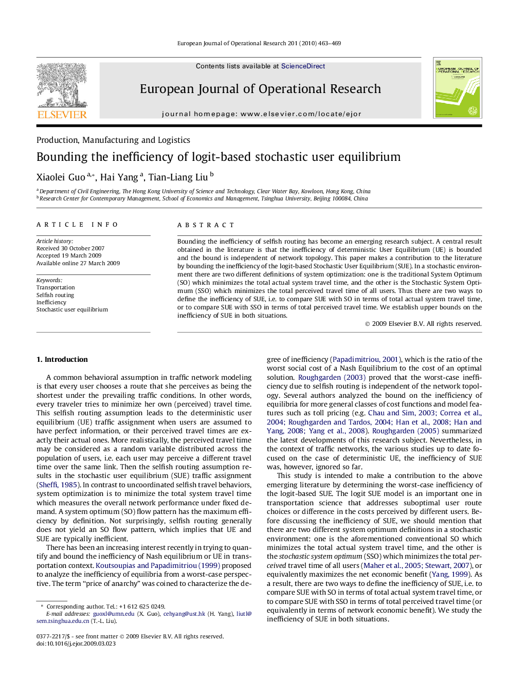 Bounding the inefficiency of logit-based stochastic user equilibrium