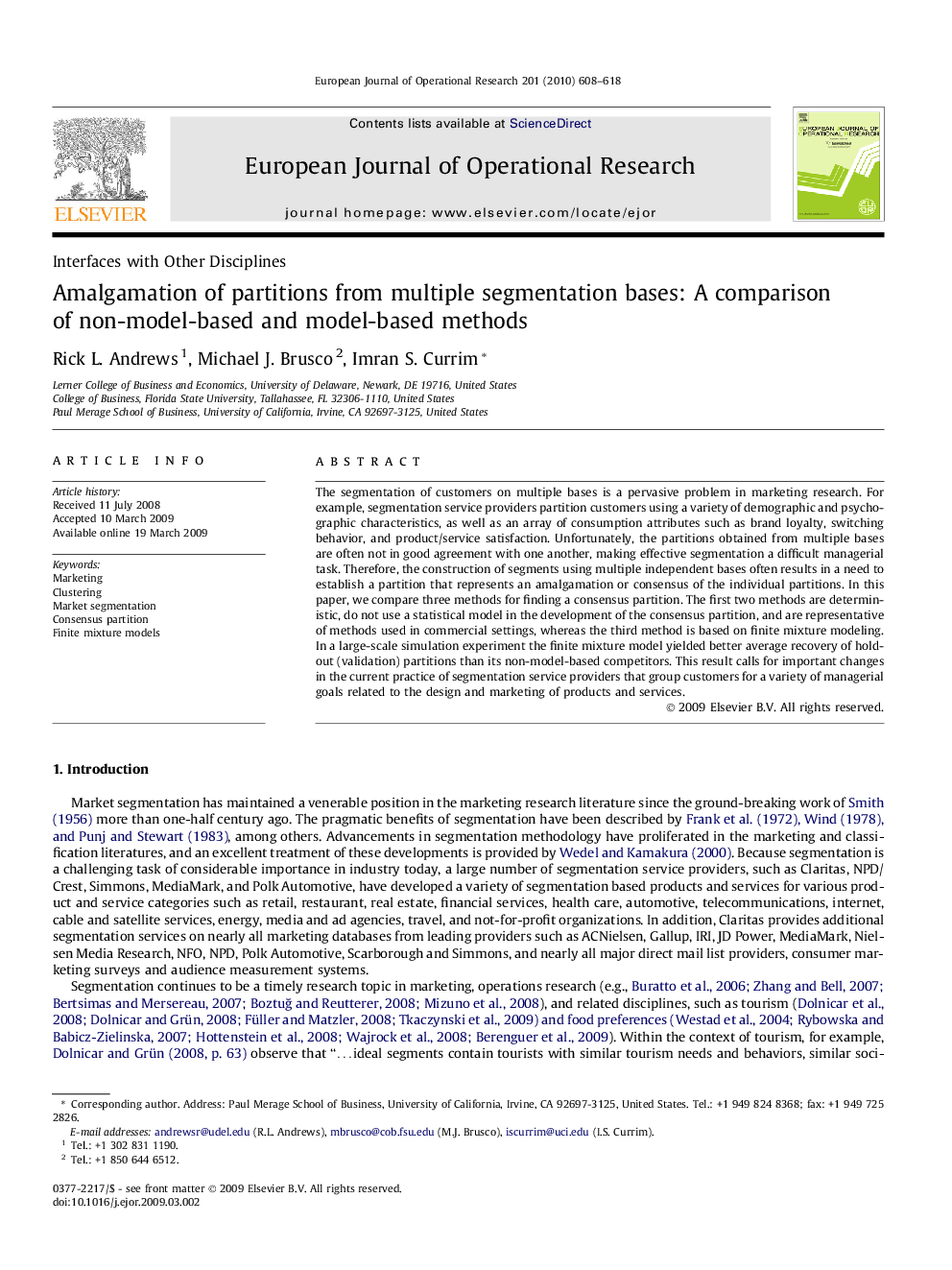 Amalgamation of partitions from multiple segmentation bases: A comparison of non-model-based and model-based methods