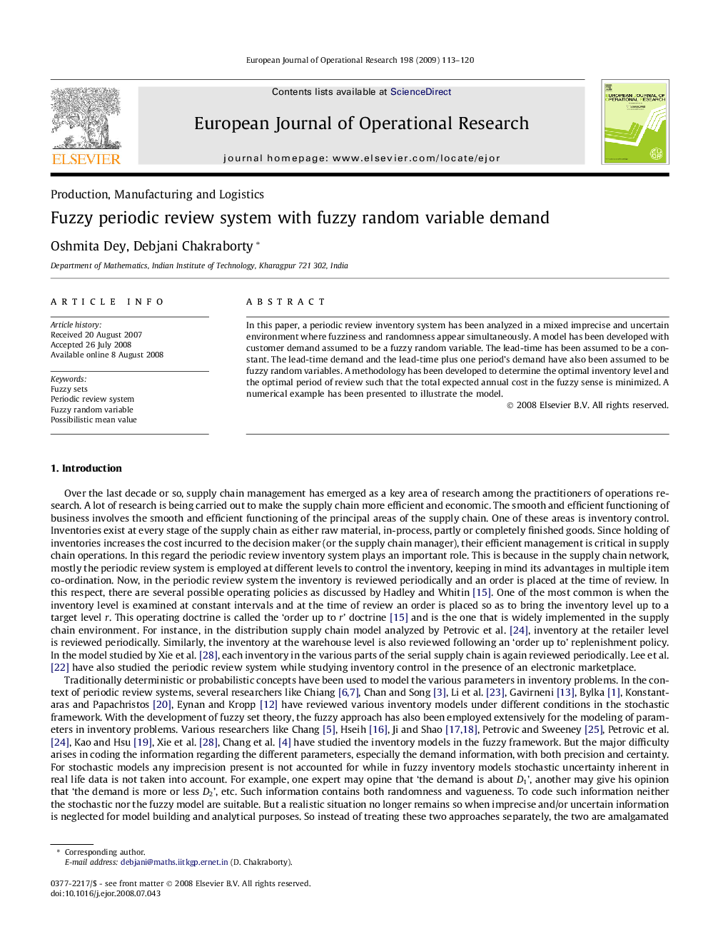 Fuzzy periodic review system with fuzzy random variable demand