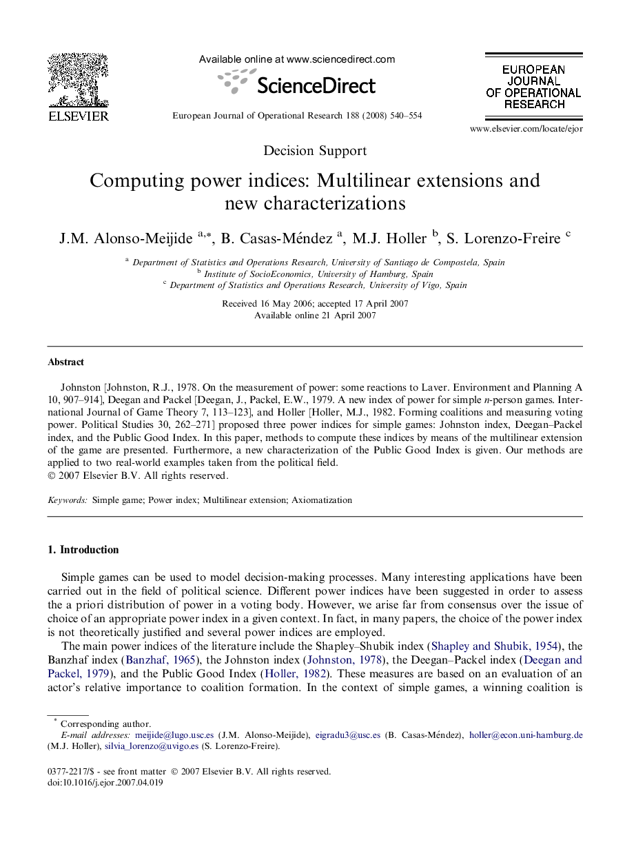 Computing power indices: Multilinear extensions and new characterizations