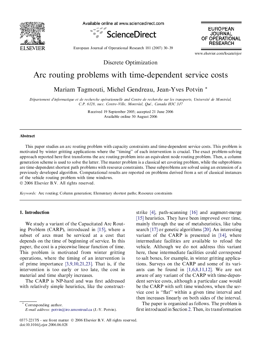 Arc routing problems with time-dependent service costs