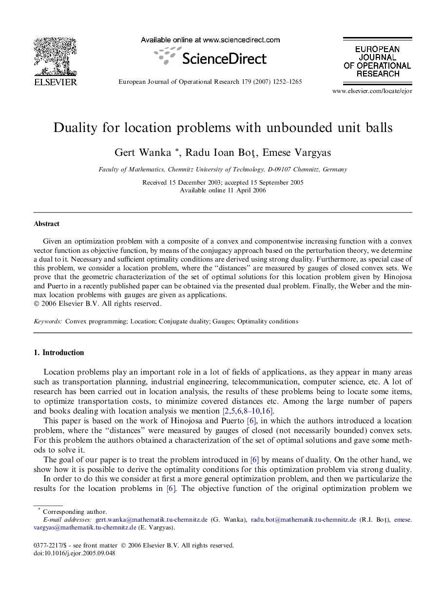 Duality for location problems with unbounded unit balls