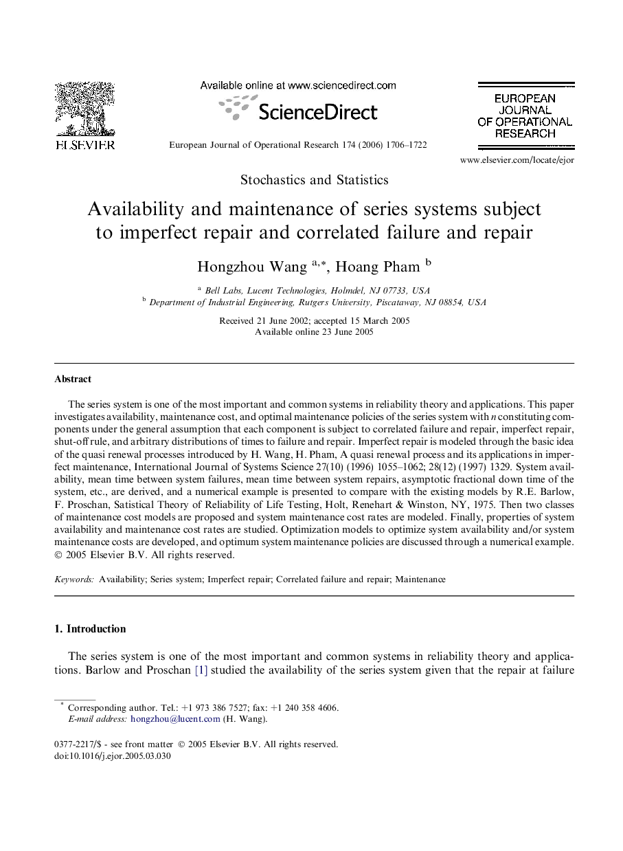 Availability and maintenance of series systems subject to imperfect repair and correlated failure and repair