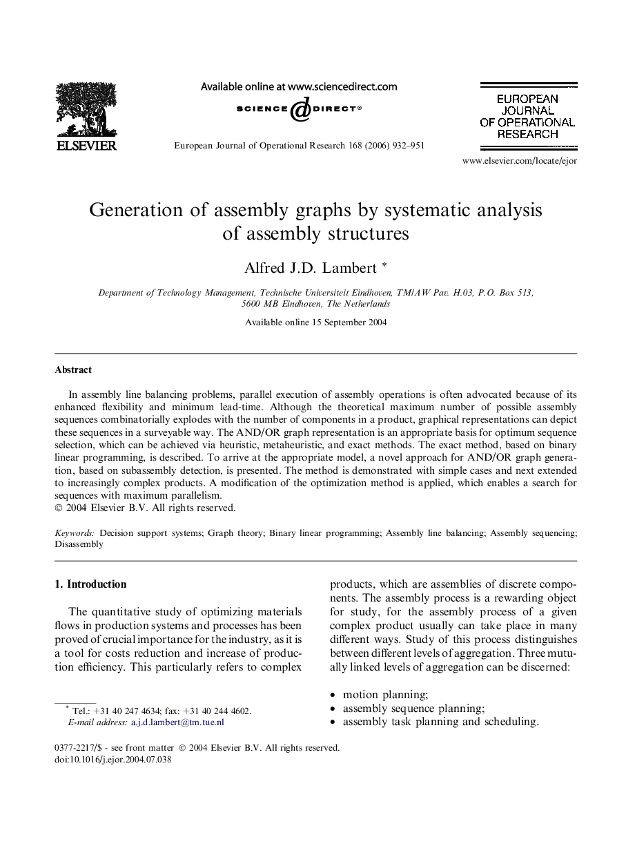 Generation of assembly graphs by systematic analysis of assembly structures