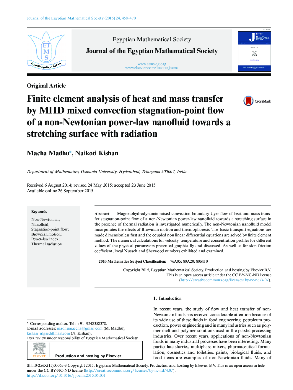 Finite element analysis of heat and mass transfer by MHD mixed convection stagnation-point flow of a non-Newtonian power-law nanofluid towards a stretching surface with radiation