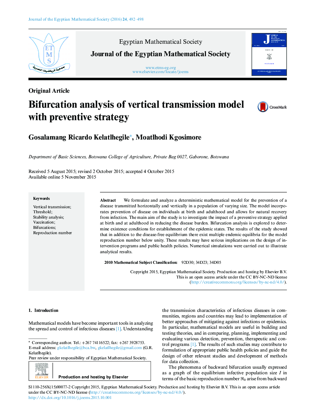 Bifurcation analysis of vertical transmission model with preventive strategy