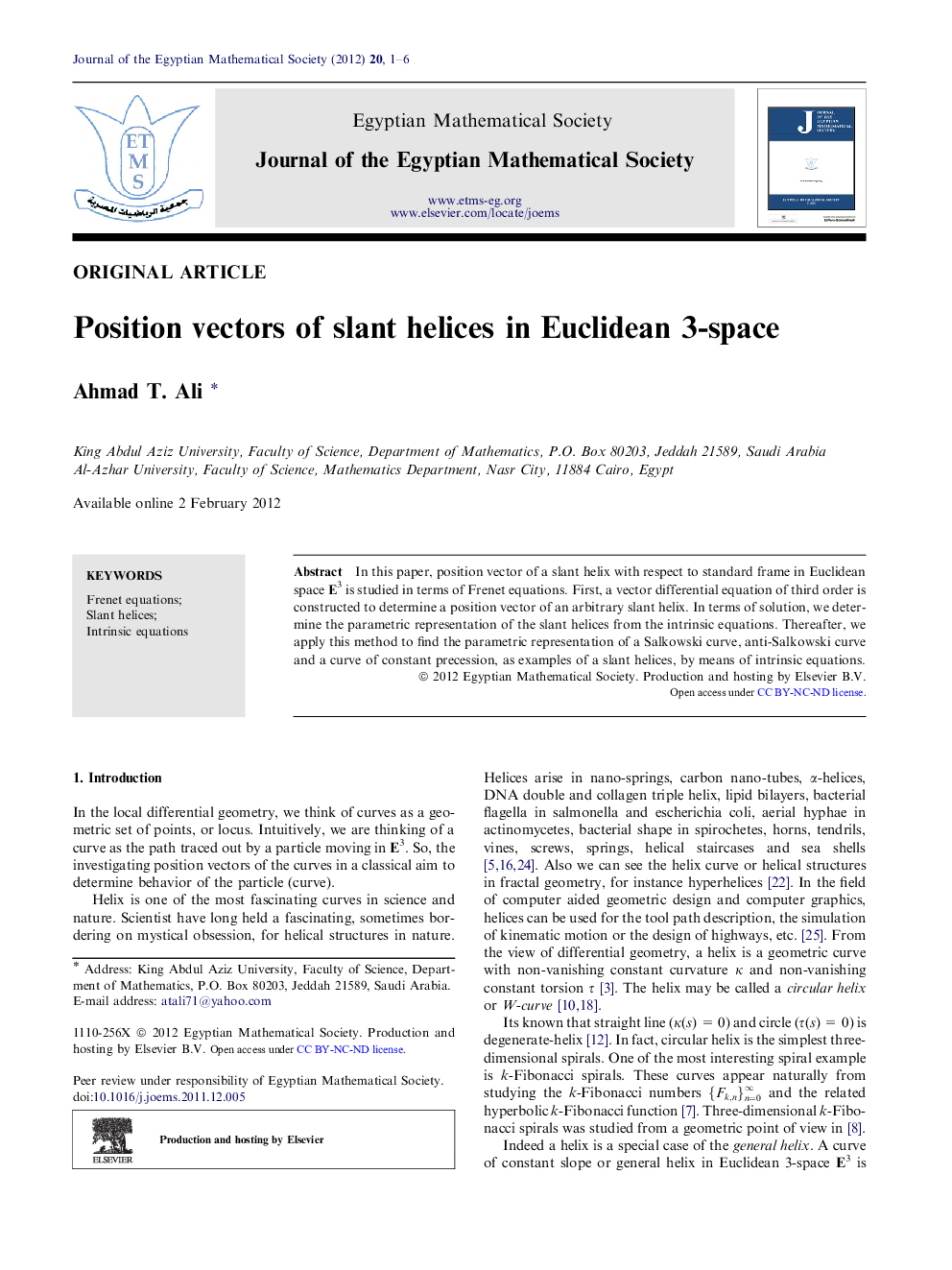 Position vectors of slant helices in Euclidean 3-space