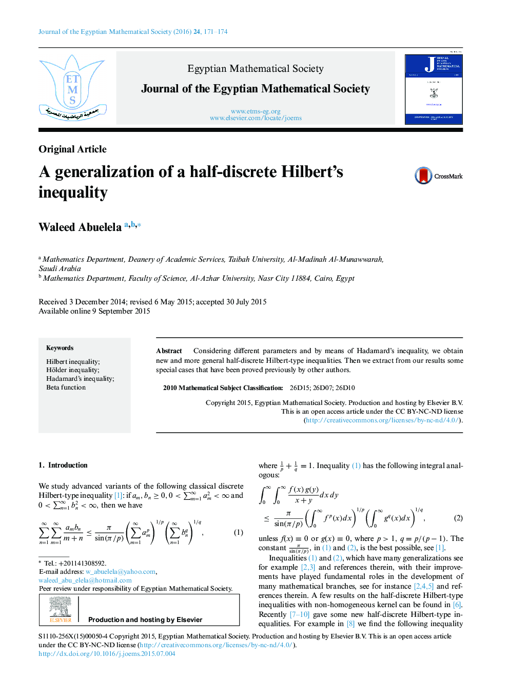 A generalization of a half-discrete Hilbert’s inequality