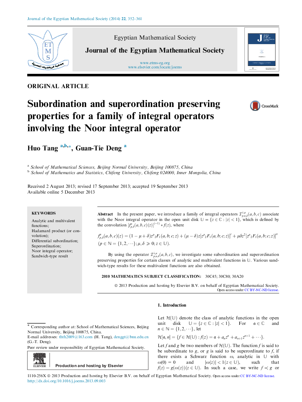 Subordination and superordination preserving properties for a family of integral operators involving the Noor integral operator 