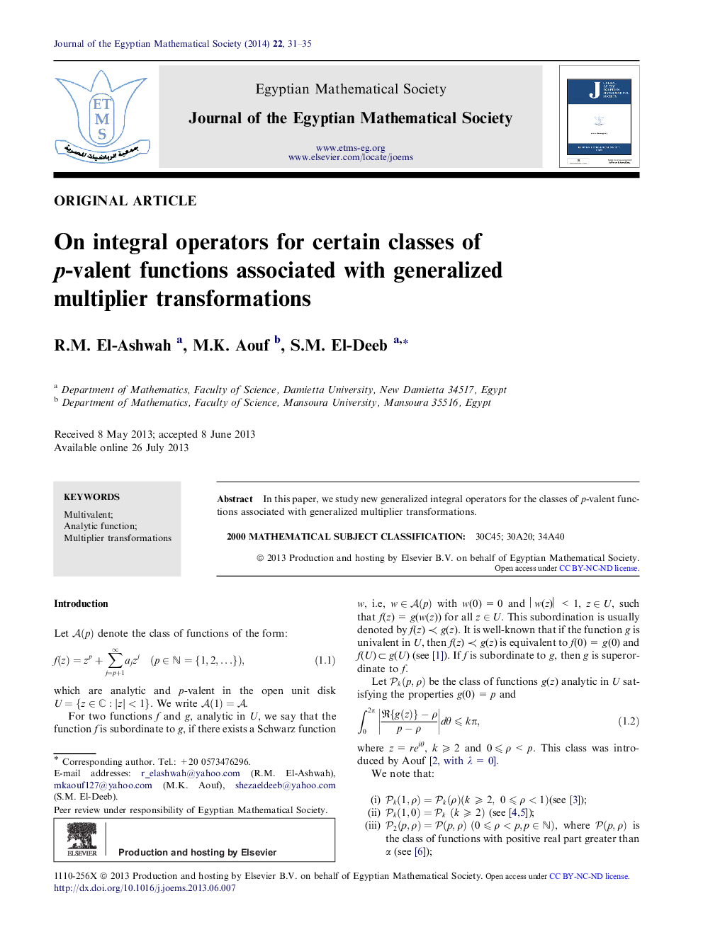 On integral operators for certain classes of p-valent functions associated with generalized multiplier transformations 