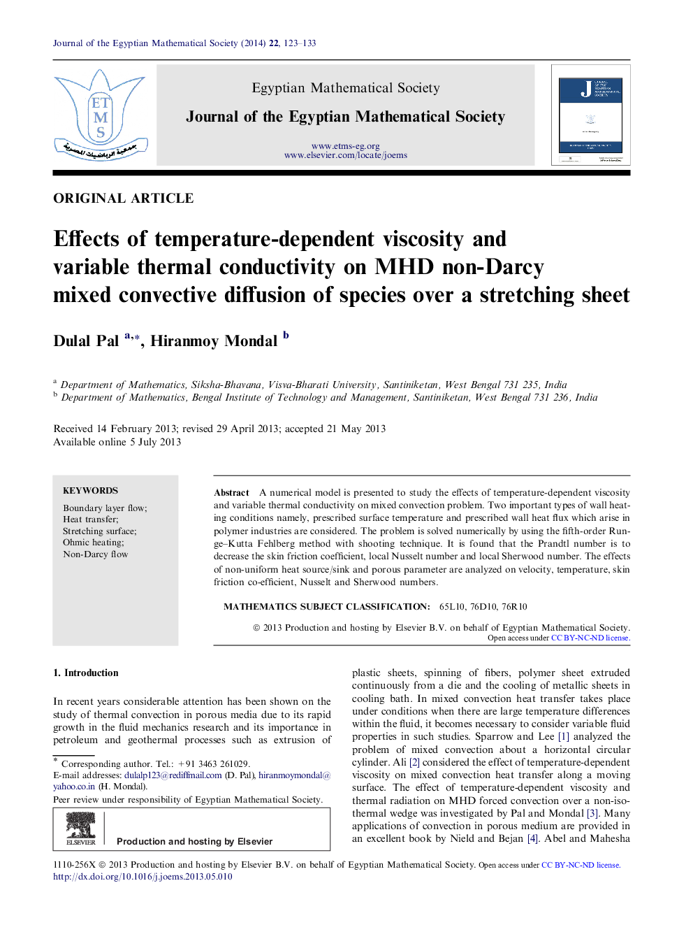 Effects of temperature-dependent viscosity and variable thermal conductivity on MHD non-Darcy mixed convective diffusion of species over a stretching sheet 